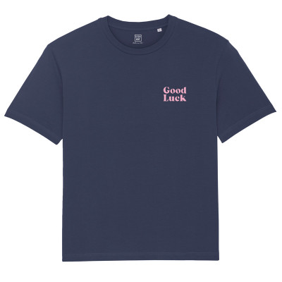 T-Shirt Loose Homme Good Luck Navy Blue