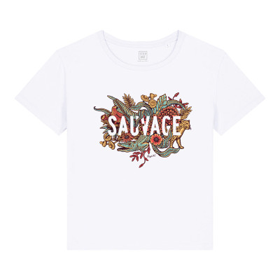 T-Shirt Femme Sauvage Blanc