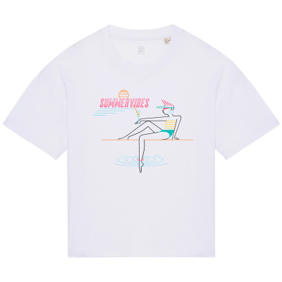 T-Shirt Oversize Femme Summer 88 Blanc